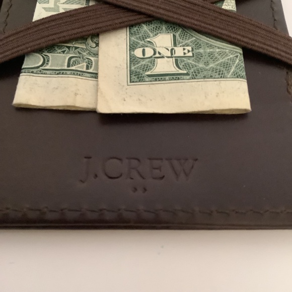 J CREW Brown Leather Inside Out Magic Wallet BiFold 4 Outside Slip Pockets NWT - Picture 4 of 5